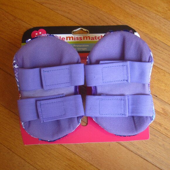 Little Miss Matched Sequin Knee Elbow Pads Hardshell Hook Loop Adjustable Straps - Picture 2 of 5